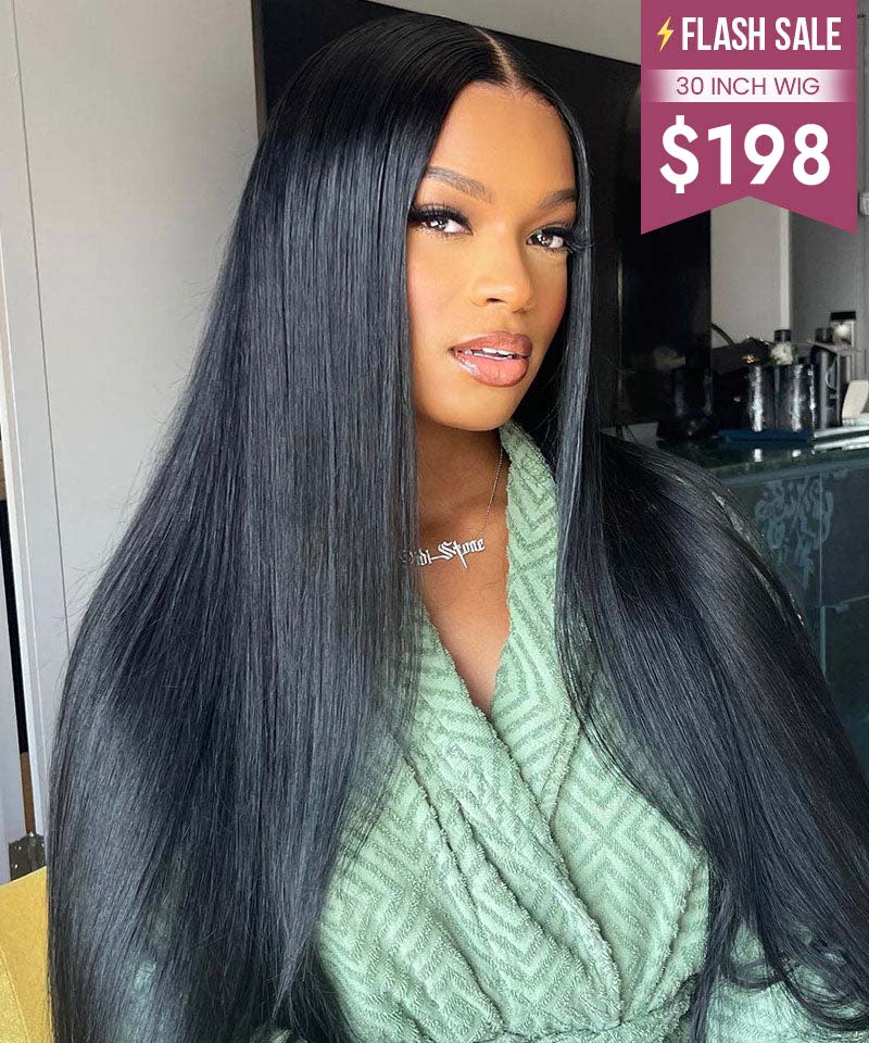 (Super Deal)30inch 13x4 Lace Frontal Wig Bone Straight Wig 100% Unprocessed Human Hair