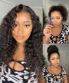 [Upgrade 360] Invisible Drawstring Straps Glueless Lace Wig Curly Bleached Knots Human Hair Wig