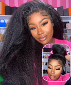 Breathable 360 Lace Frontal Wig Pre Plucked Kinky Straight Human Hair Wig Natural Hairline