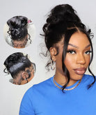 [Upgrade 360] Invisible Drawstring Straps Glueless Lace Wig Curly Bleached Knots Human Hair Wig