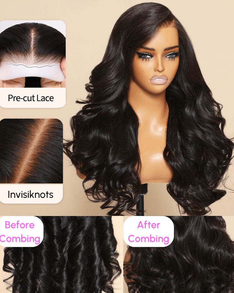 3D Body Wave Wig Pre-Cut & Pre-Pluck & Pre-Bleached Pre-Everything Wig