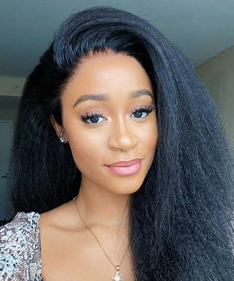 kinky straight lace front wig