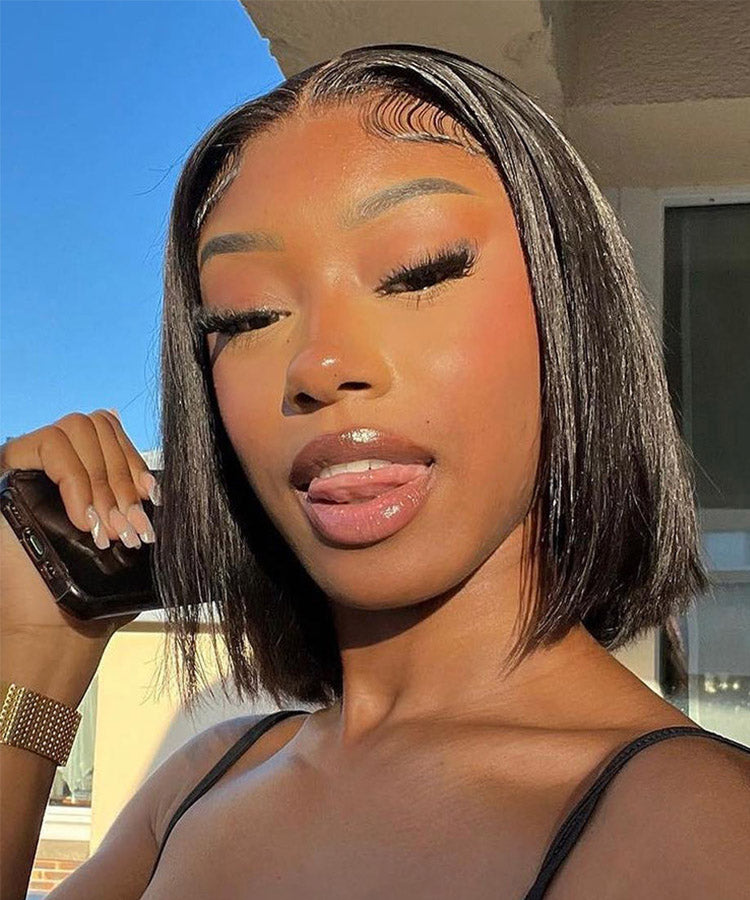 Straight Lace Closure Wig Bob Wig Short Bob Human Hair Wigs