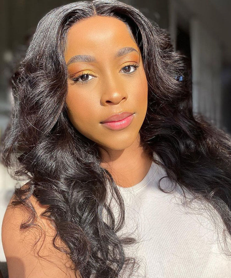 Pre-bleached Invisible Lace Wig Body Wave Pre-cut Lace Glueless Wig[2 Wigs $179] Both 20" Wear Go 5*5 Lace Closure Straight and Curly Human Hair Wigs