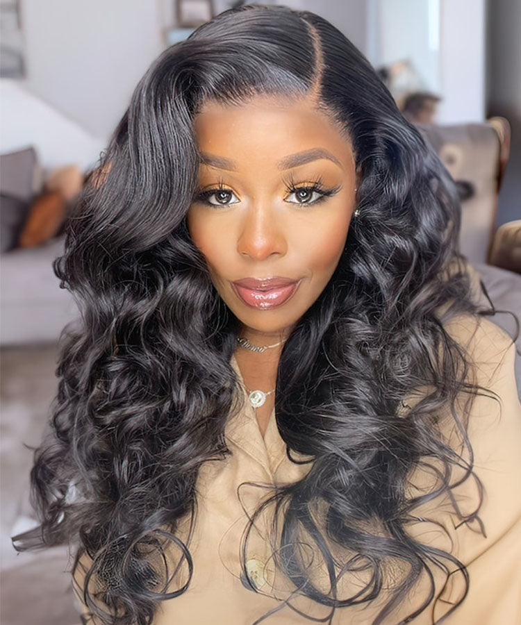Breathable 360 Lace Frontal Wig Pre Plucked Body Wave Human Hair Wig Natural Hairline