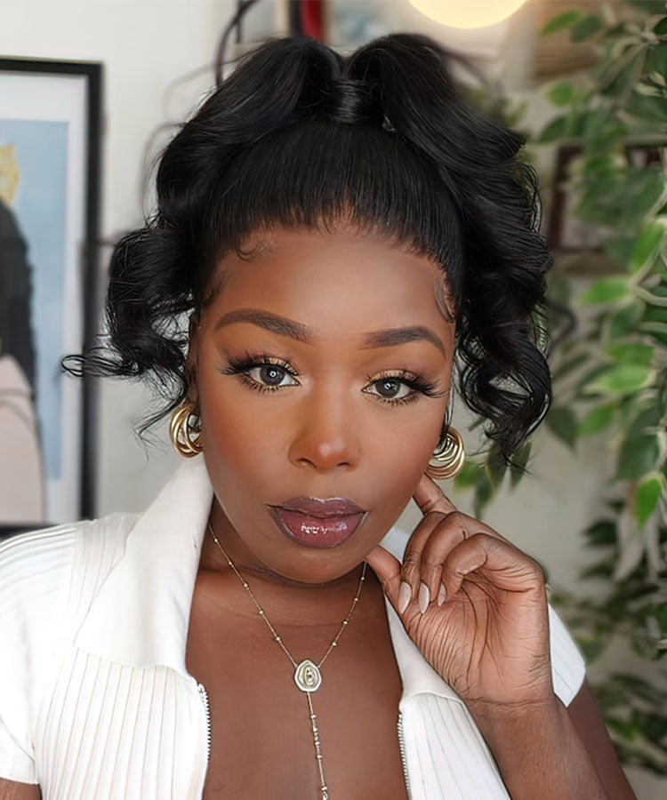 Breathable 360 Lace Frontal Wig Pre Plucked Body Wave Human Hair Wig Natural Hairline