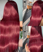 burgundy 99j colored straight hair lace front wig