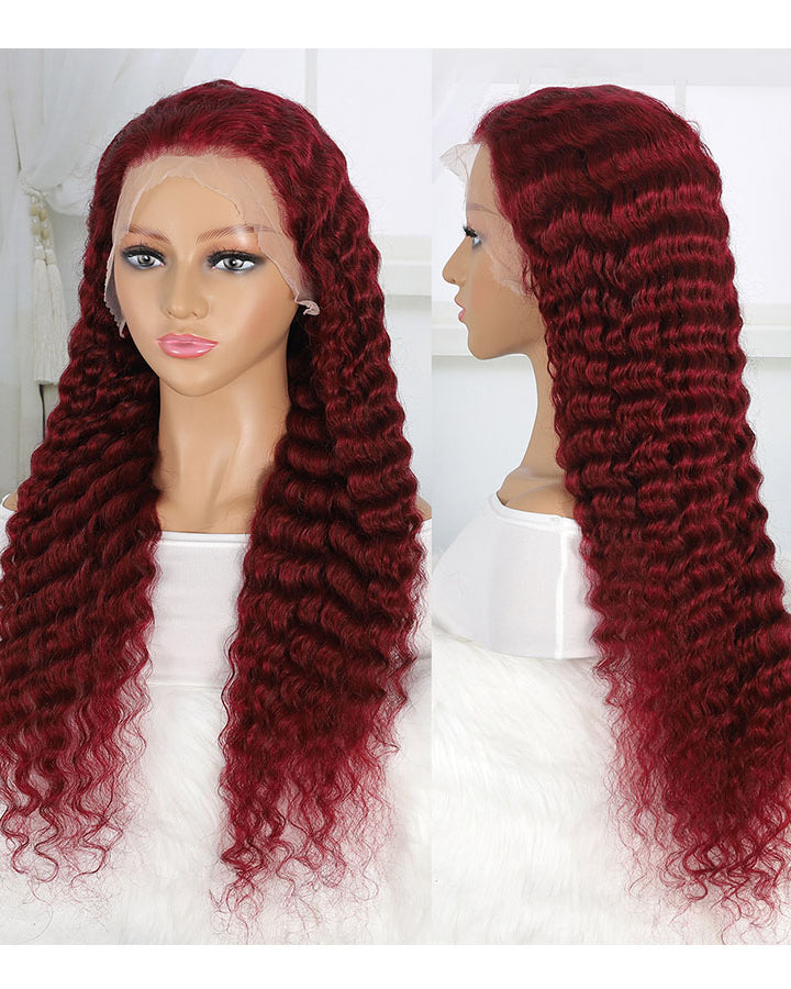 Burgundy Wig Human Hair, 99j Lace Front Wigs, Burgundy Bob Wigs – karlami