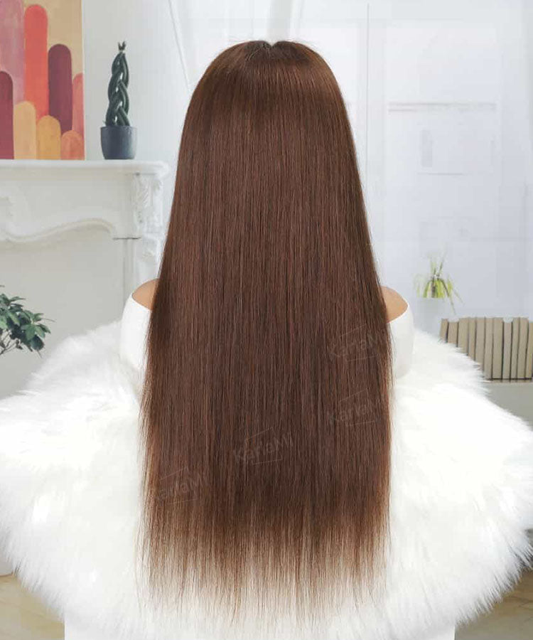 Dark Brown Straight Human Hair 13×4 HD Lace Front Wigs