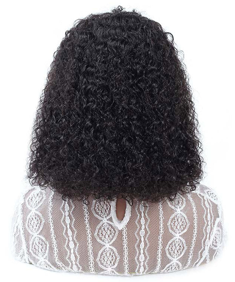 Short Curly Bob Wig Human Hair Lace Front Wigs Pre Plucked 180% Density