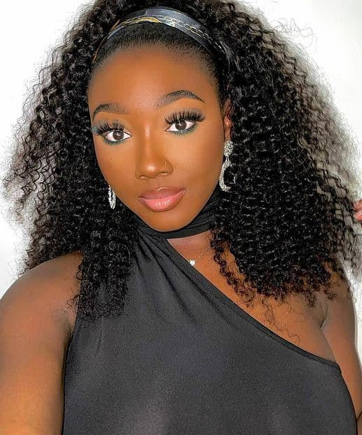 Kinky Curly Headband Wig Affordable Human Hair Wigs Easy Wear and Go