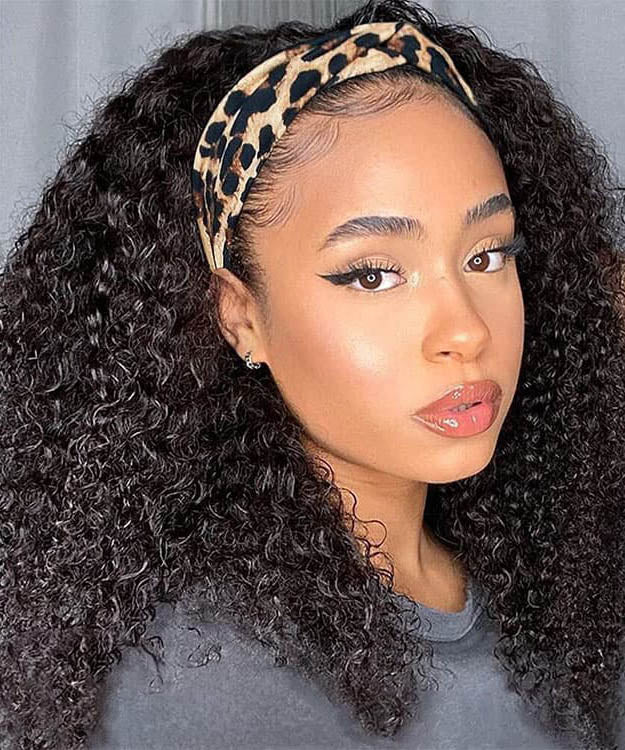 Kinky Curly Headband Wig Affordable Human Hair Wigs Easy Wear and Go