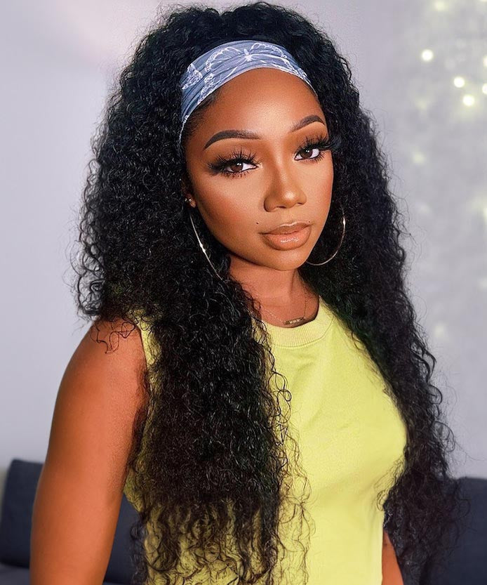 Kinky Curly Headband Wig Affordable Human Hair Wigs Easy Wear and Go
