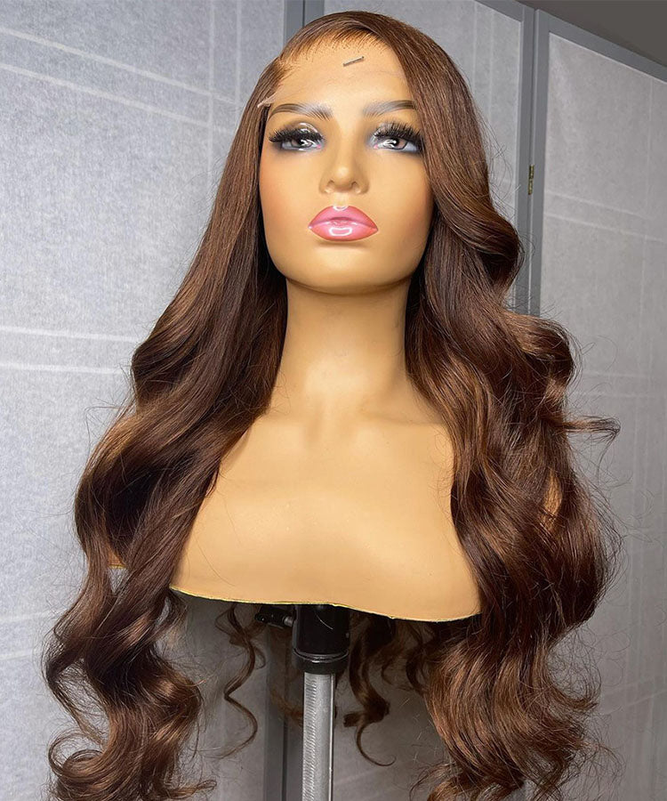 chocolate dark brown body wave wig