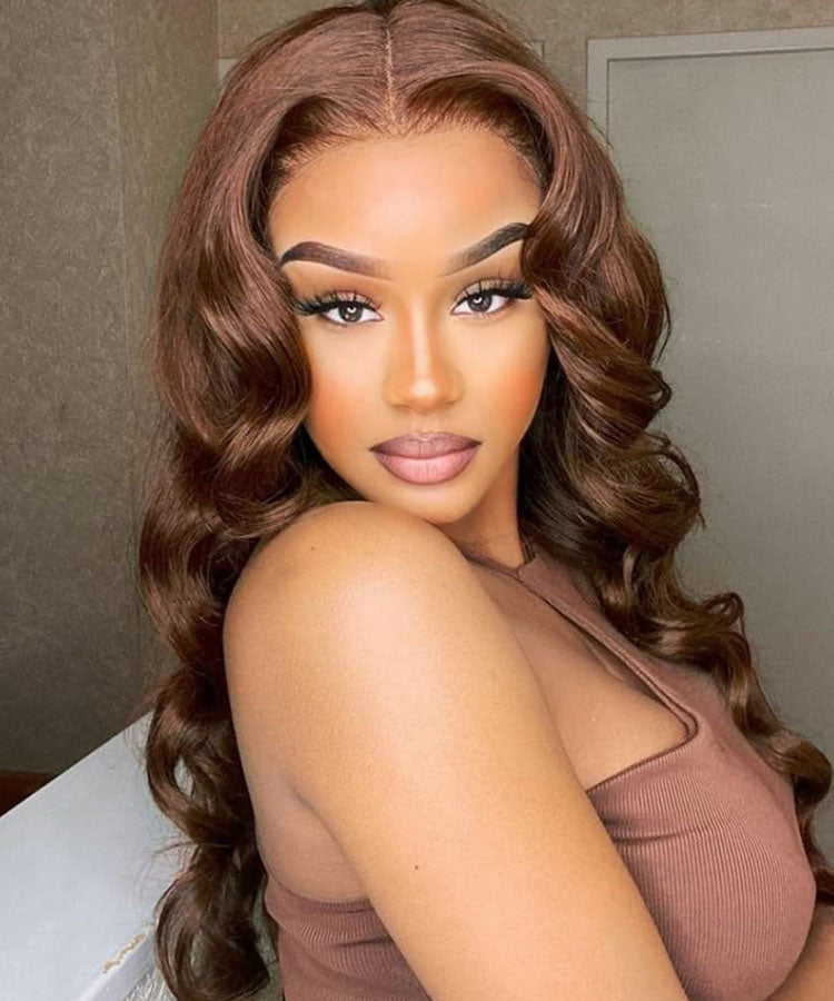 chocolate dark brown body wave wig