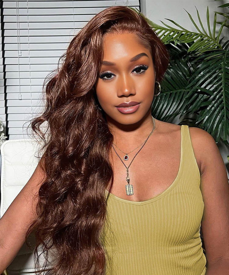 Pre-cut Lace Wig Dark Brown Body Wave Wear & Go Glueless Human Hair Wigs