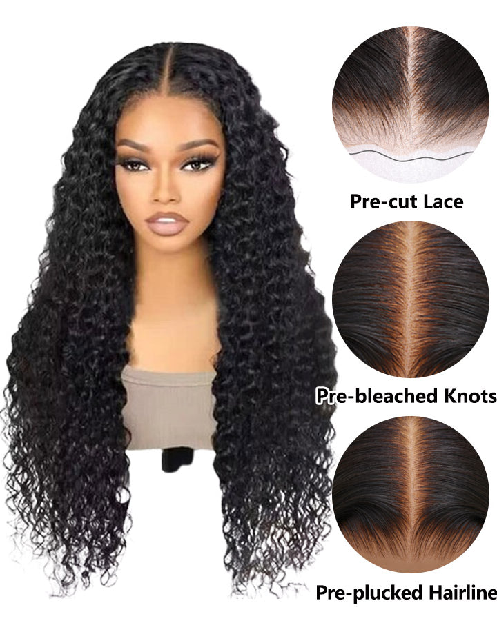 Glueless 5x5 Lace Closure Wig Deep Wave Real Human Hair Wigs for Women | Pre-bleached Knots