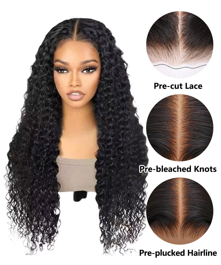 Glueless 5x5 Lace Closure Wig Deep Wave Real Human Hair Wigs for Women | Pre-bleached Knots