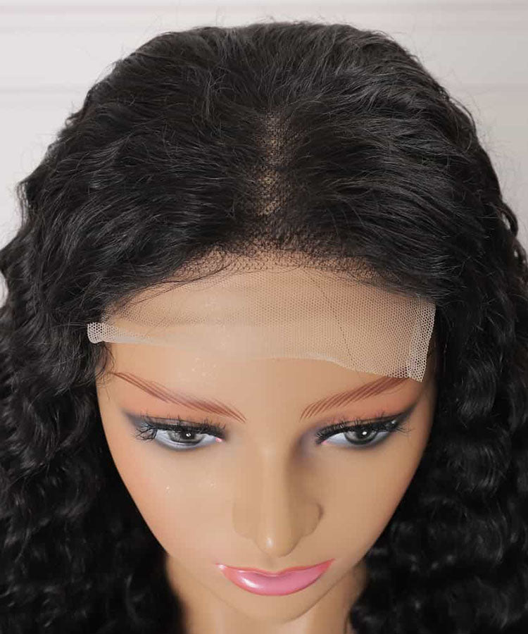 Karlami 4x4 Lace Closure 150%/180% Density Deep Wave Wig Pre Plucked Natural Hair Wigs