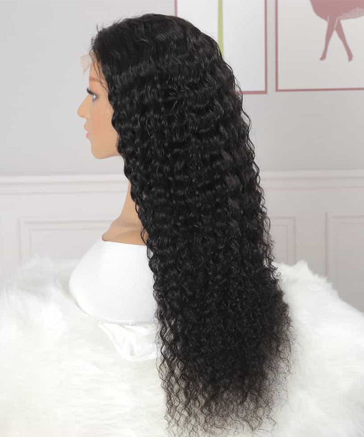 Karlami 4x4 Lace Closure 150%/180% Density Deep Wave Wig Pre Plucked Natural Hair Wigs