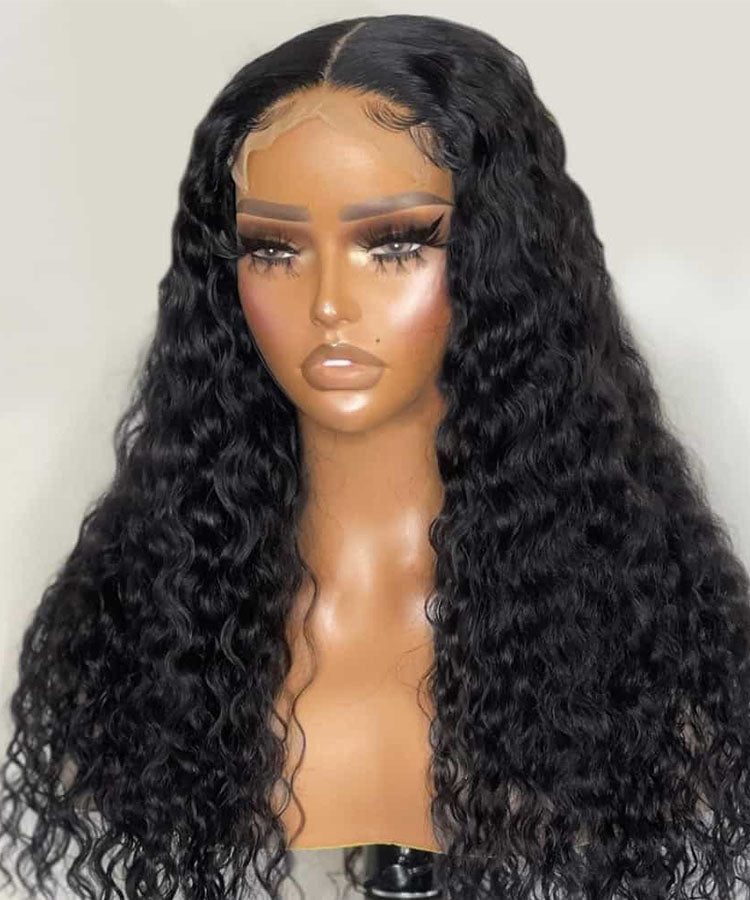 Karlami 4x4 Lace Closure 150%/180% Density Deep Wave Wig Pre Plucked Natural Hair Wigs
