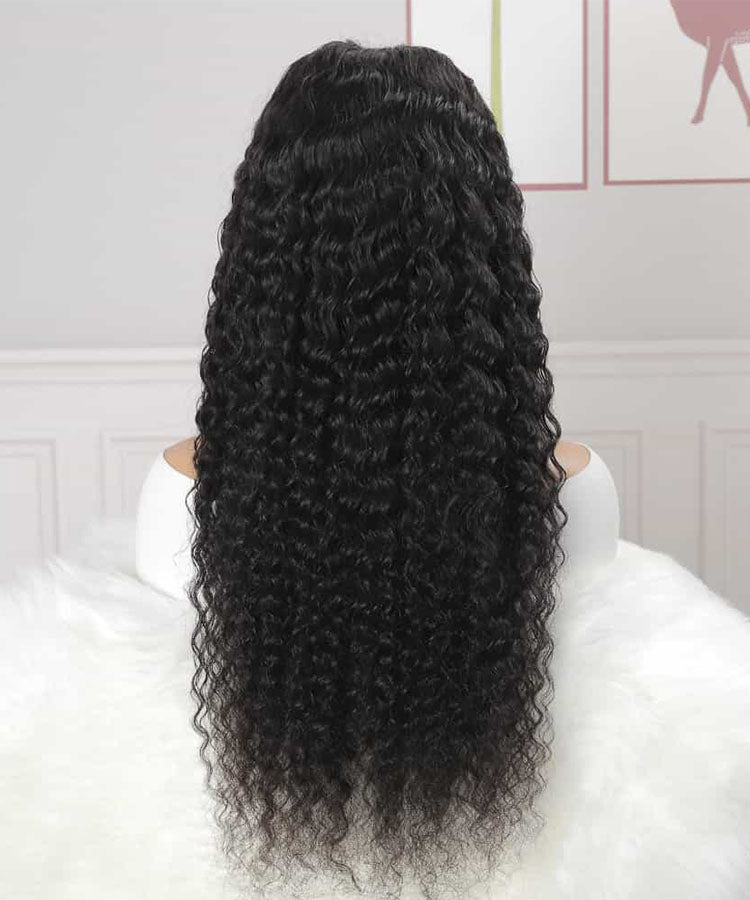 Karlami 4x4 Lace Closure 150%/180% Density Deep Wave Wig Pre Plucked Natural Hair Wigs