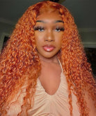 Ginger Orange Curly Wig 13×4 Lace Front Wig Undetectable Lace Human Hair Wig
