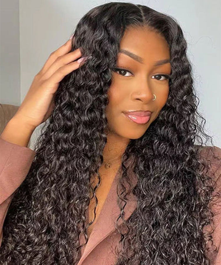 Wear Go 5x5 Pre Cut Lace Closure Wig Bouncy Water Wave Glueless Wig 150%/180% Density