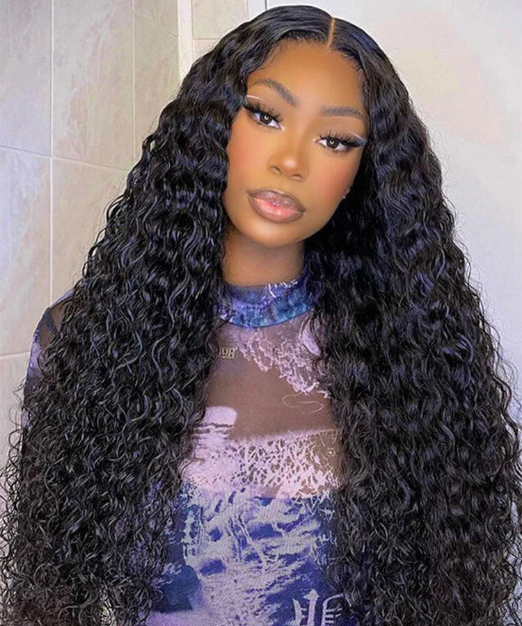 Wear Go 5x5 Pre Cut Lace Closure Wig Bouncy Water Wave Glueless Wig 150%/180% Density