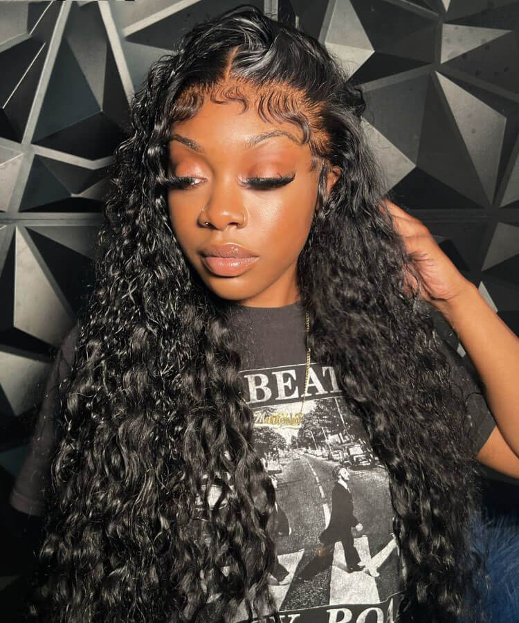 Water Wave Skinlike Real HD Lace 13x4 Full Lace Frontal Wigs