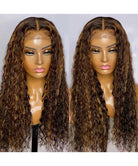 P4/27 Highlight Water Wave Lace Closure Human Hair Wigs Pre Plucked With Baby Hair