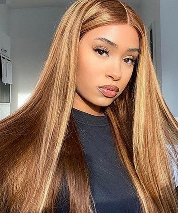 P4/27 Ombre Highlight 5x5 Lace Closue Wear Go Glueless Wigs