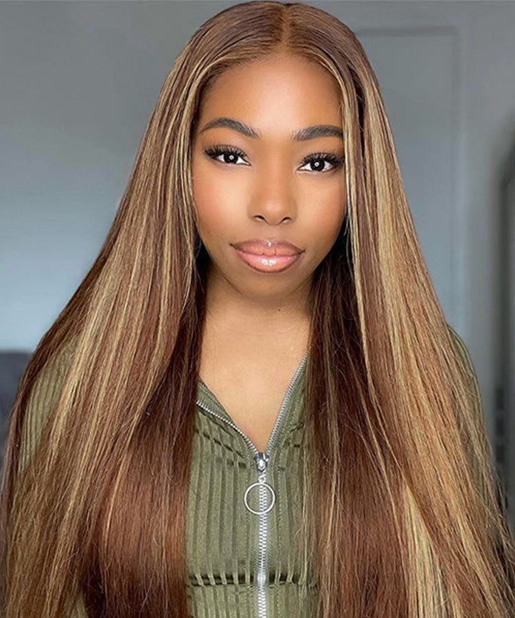 P4/27 Ombre Highlight 5x5 Lace Closue Wear Go Glueless Wigs