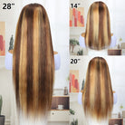 Honey Blonde Piano Highlight Straight Hair 13x4 Lace Wigs Colored Human Hair Wigs