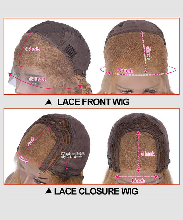 Honey Blonde #27 Colored HD Lace Frontal Human Hair Wigs Water Wave Wigs For Women