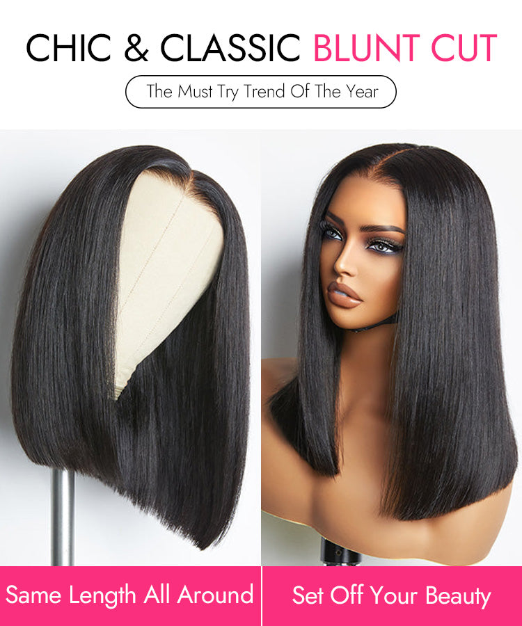 Silky Blunt Cut Straight Wig