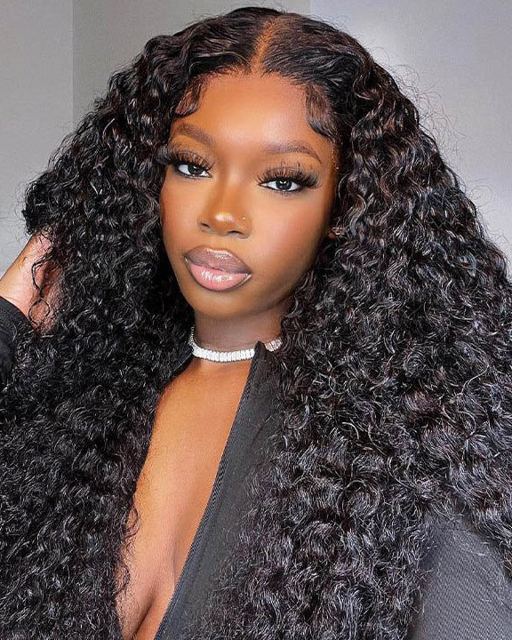 HD Lace Closure Wear Go Pre Bleached Tiny Knots Kinky Curly Wig 