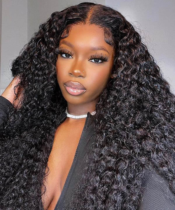 HD Lace Closure Wear Go Pre Bleached Tiny Knots Kinky Curly Wig 