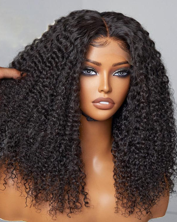 Thick Fluffy 13x4 Kinky Curly Lace Frontal Wigs With Baby Hair