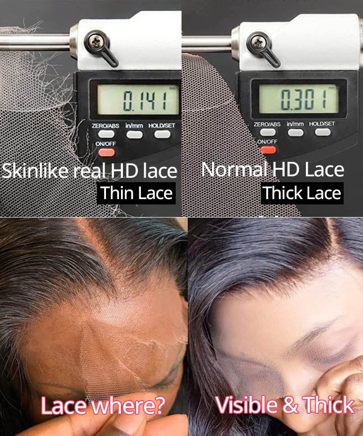 Karlami Skinlike Swiss HD Lace 13x4 Full Frontal Body Wave Wig Match All Skin Tones