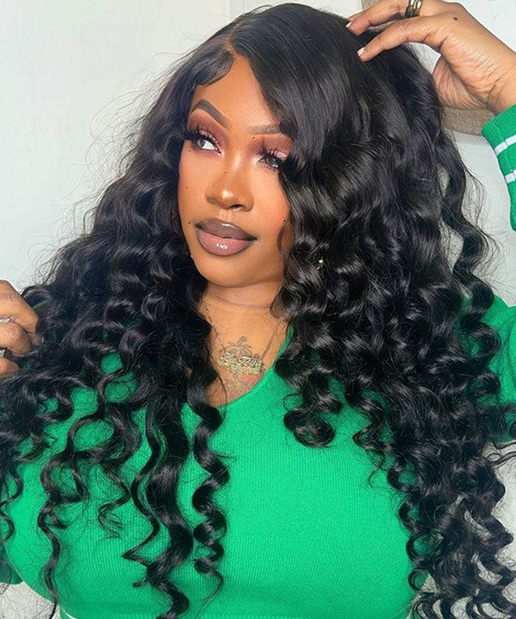 Loose Deep Wave Upgrade 13x4 Lace Frontal Wigs Pre Plucked