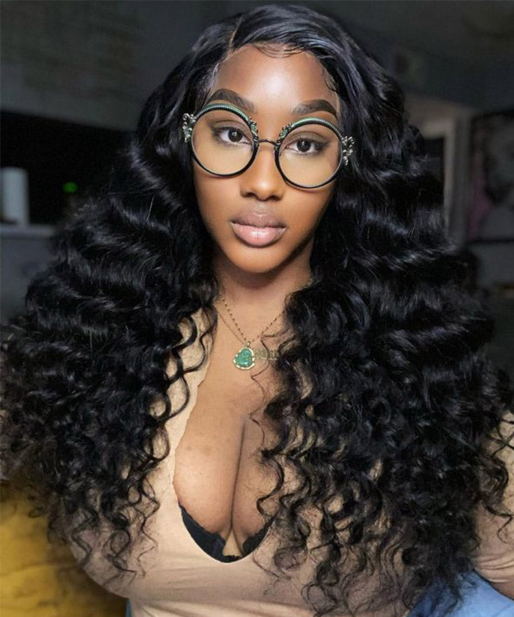 Loose Deep Wave Upgrade 13x4 Lace Frontal Wigs Pre Plucked
