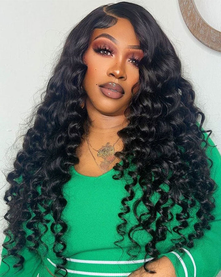 Loose Deep Wave Upgrade 13x4 Lace Frontal Wigs Pre Plucked