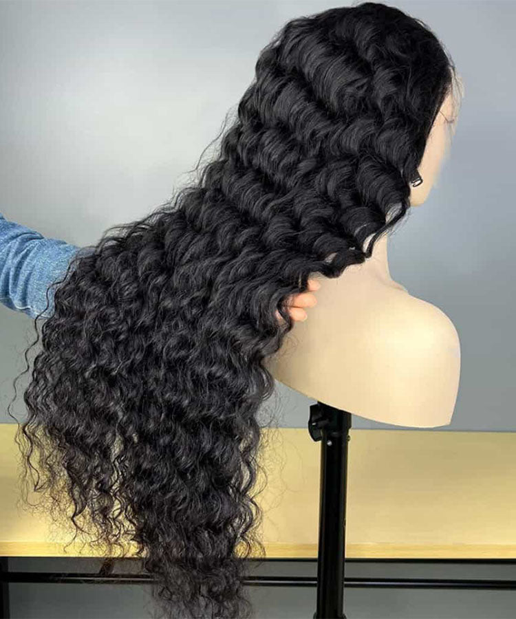 Loose Deep Wave Upgrade 13x4 Lace Frontal Wigs Pre Plucked