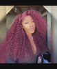 99J Burgundy Curly Hair Undetectable Glueless HD Lace Frontal Wig