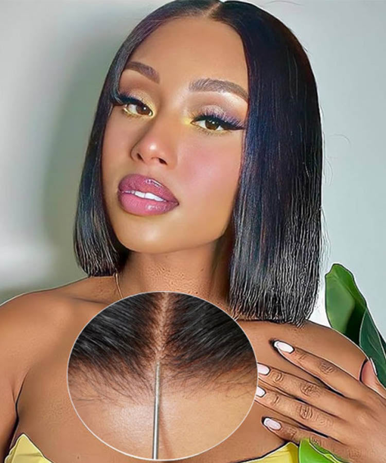 Straight Glueless Bob Wig Pre Cut 5x5 HD Lace Wear Go Wig