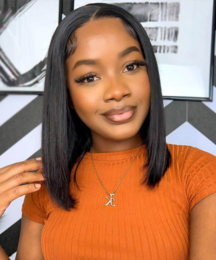 Straight Glueless Bob Wig Pre Cut 5x5 HD Lace Wear Go Wig