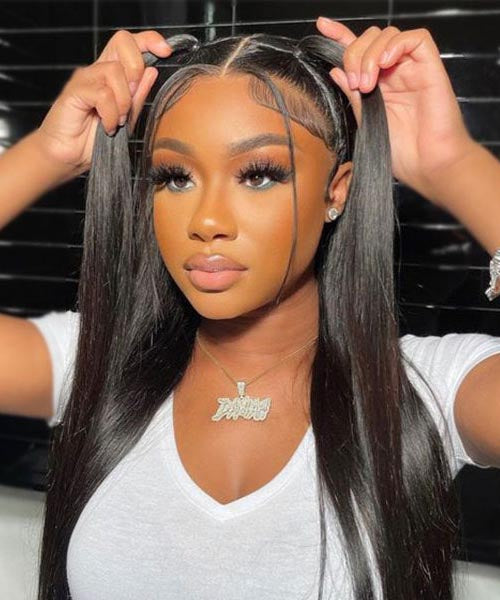 13x6 Full Invisible Hd Transparent Lace Front Wigs Straight Natural Black Karlami Hair