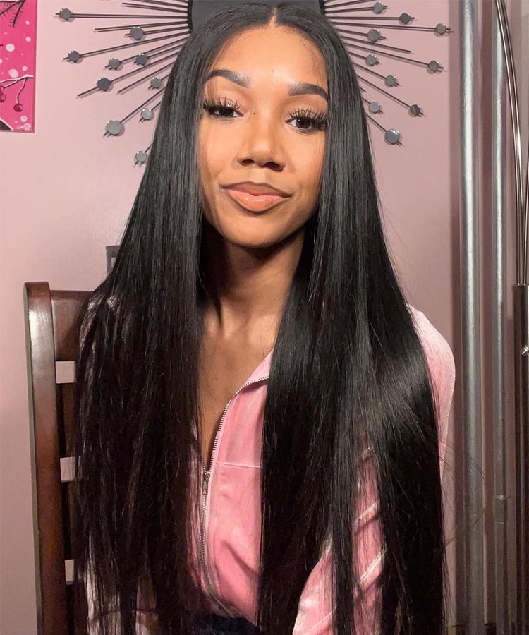 13x6 Full Invisible Hd Transparent Lace Front Wigs Straight Natural Black Karlami Hair