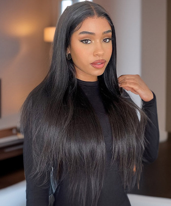 Flash Sale Karlami 13x4 Transparent Lace Frontal Wigs Soft and Silk Straight Human Hair Wig